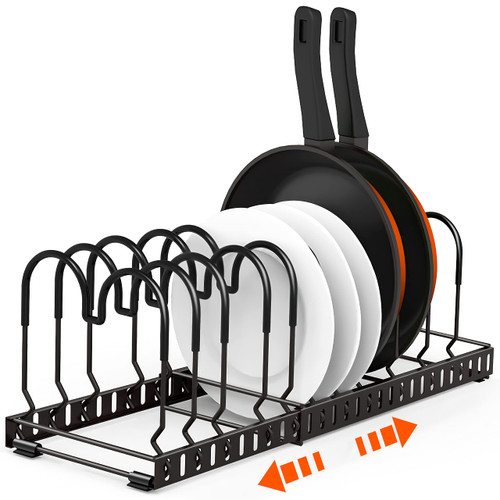 Atposh Pot rack 10 Adjustable Dividers Pots and Pans Organizers Expandable Pots Lid Holder Kitchen Cabinet Pantry Bakeware Organizer and Storage Atposh Pot rack 10 Adjustable Dividers Pots and Pans Organizers Expandable Pots Lid Holder Kitchen Cabinet Pantry Bakeware Organizer and Storage
