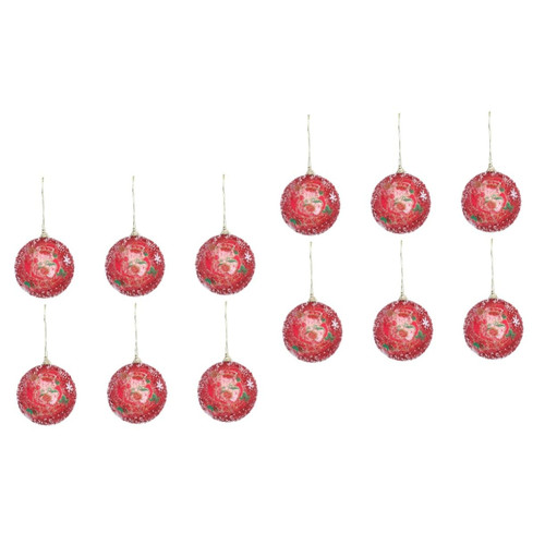 BESTOYARD 12 Pcs Christmas Balls Christmas Tree Baubles Christmas Tree Balls Christmas Baubles Ornaments Christmas Tree Hanging Decoration Wedding Party Decorations Foam Tree Pendant Sequins