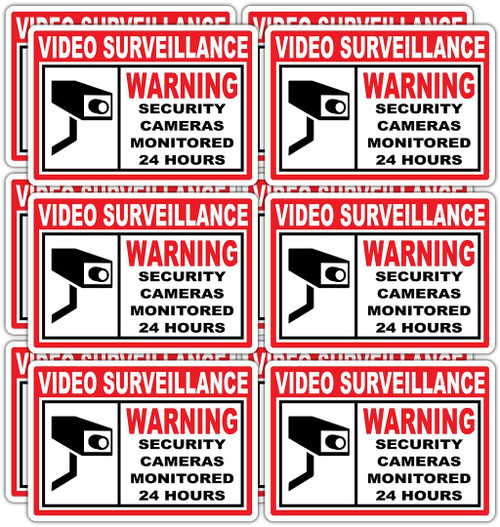 Home or Business Vinyl Security Stickers Labels Decals Window & Door Video Surveillance