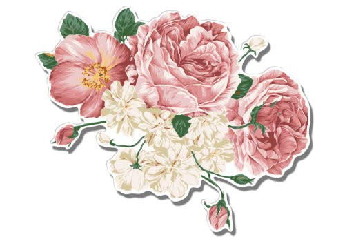 GT Graphics Flower Bouquet Vintage Style Pretty Roses Floral - 12" Vinyl Sticker Waterproof Decal