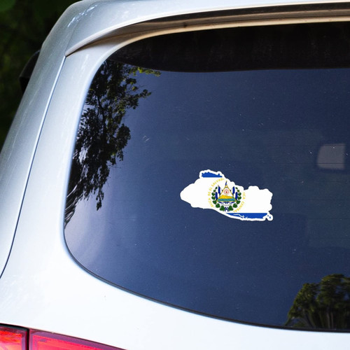 El Salvador Map Stickers for Car El Salvador Flag Car Decal Window Decal Patriotic Decor National Flag Custom Country City Souvenir Vinyl Decal Die Cut Decals Funny Laptop Stickers Bumper Stickers
