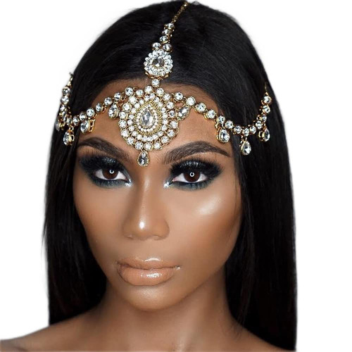 YERTTER Wedding Gold Rhinestone Head Chain With Clip Jewelry Forehead Tassel Fringe Headband Headpiece Crystal Chain Headband Hair Accessories for Women Brides Prom Costume(Gold 2) YERTTER Wedding Gold Rhinestone Head Chain With Clip Jewelry Forehead Tassel Fringe Headband Headpiece Crystal Chain Headband Hair Accessories for Women Brides Prom Costume(Gold 2)