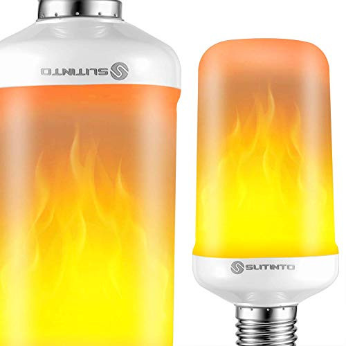 LED Flame Effect Light Bulbs, 7W E26 Flickering Fire Halloween Lights with Upside-down Effect, slitinto Simulated Decorative Lights Vintage Flaming Lamp for Christmas Decoration Home/Party/Bar(2 Pack)