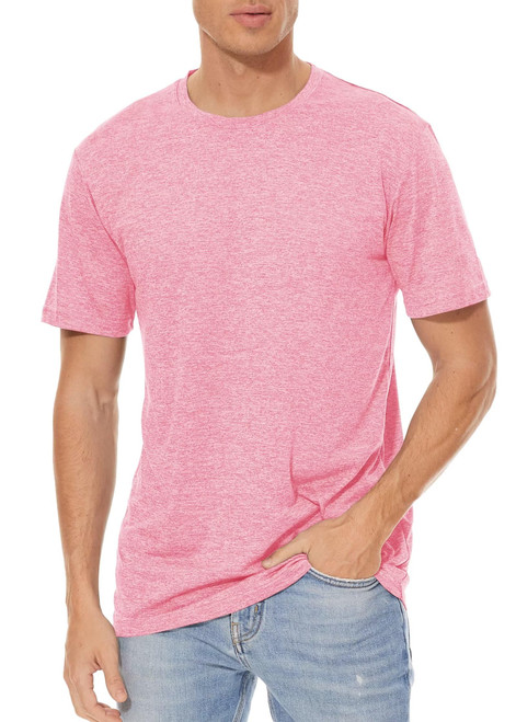 TACVASEN Mens Gym Shirts Dry Fit Workout Tops Athletic T Shirts Sports Shirts Lightweight Shirts Running Shirts for Men Fitness T-Shirts Pink