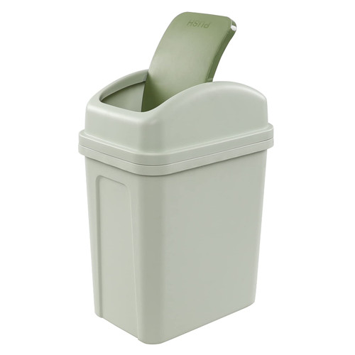 Eagrye 1.8 Gallon Plastic Trash Can with Swing Top, Swing Lid Small Garbage Bin, Green