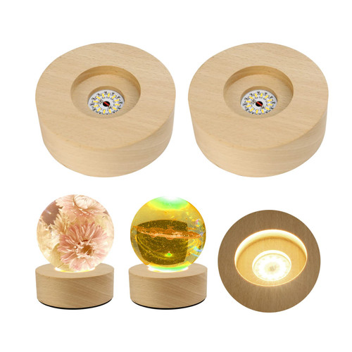 SYWAN 2Pcs Wood Light Base Display Stand, 4'' Round Wooden Led Lights Display Base Warm Lighted Display Base Led Light Base Wood Display Stand for 3D Crystal Glass Resin Art SYWAN 2Pcs Wood Light Base Display Stand, 4'' Round Wooden Led Lights Display Base Warm Lighted Display Base Led Light Base Wood Display Stand for 3D Crystal Glass Resin Art