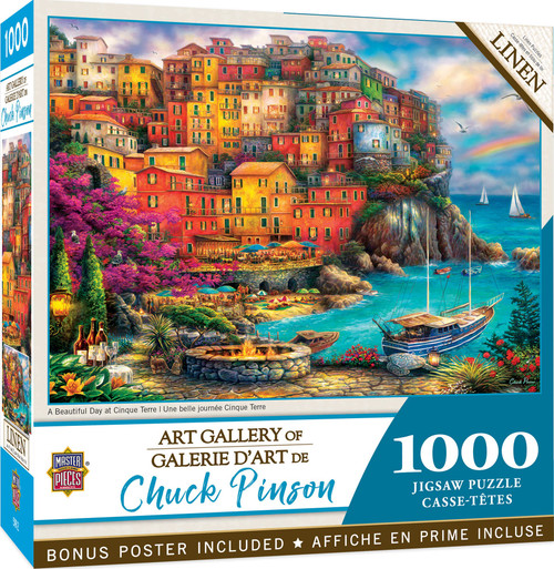 MasterPieces - Cinque Terre - 1000 Piece Jigsaw Puzzle for Adults, Family, Or Kids - 19.25"x26.75" MasterPieces - Cinque Terre - 1000 Piece Jigsaw Puzzle for Adults, Family, Or Kids - 19.25"x26.75"