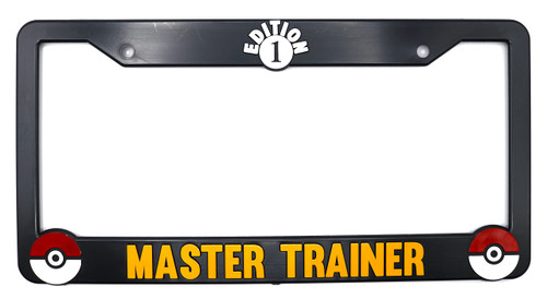 1st Edition Master Trainer for Pokemon 3D Raised License Plate Frame