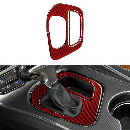 BRMYL Car Gear Shift Panel Decals for Dodge Challenger 2015 2016 2017 2018 2019 2020 2021 2022 2023 Accessories Carbon Fiber Stickers