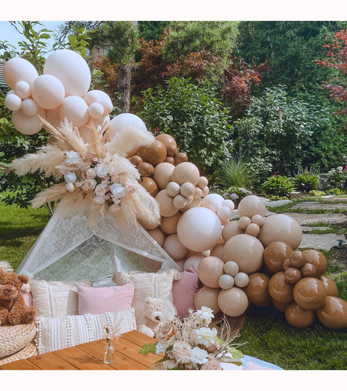 EROOCAI Double Stuffed Blush Brown Balloon Garland Arch Kit- Neutral Cream Peach Balloons for Boho Jungle Theme Woodland Teddy Bear Baby Shower Birthday Party Decorations EROOCAI Double Stuffed Blush Brown Balloon Garland Arch Kit- Neutral Cream Peach Balloons for Boho Jungle Theme Woodland Teddy Bear Baby Shower Birthday Party Decorations