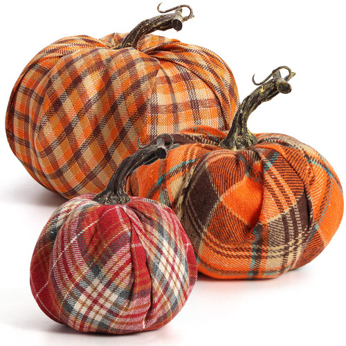 DomeStar Artificial Pumpkins, 3PCS Fabric Pumpkins Burlap Pumpkins Assorted Fake Pumpkins Plaid Pumpkins Farmhouse Pumpkins Fall Pumpkin for Halloween Thanksgiving Decorations DomeStar Artificial Pumpkins, 3PCS Fabric Pumpkins Burlap Pumpkins Assorted Fake Pumpkins Plaid Pumpkins Farmhouse Pumpkins Fall Pumpkin for Halloween Thanksgiving Decorations