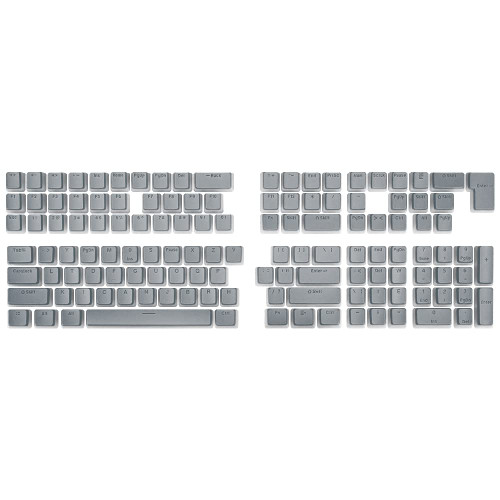 MarsHopper Pudding Keycaps - Double Shot PBT Keycap Set with Translucent Layer, for Mechanical Keyboards, Full 104 Key Set, OEM Profile, Standard ANSI 104 English (US) Layout - Grey