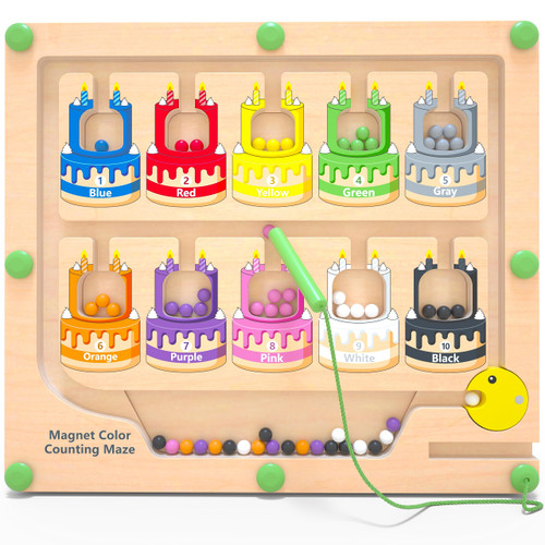 DUKVSG Magnetic Color and Number Maze - Wooden Magnet Board Puzzles Montessori Toys for 3+ Year Old - Toddler Activities Counting & Color Sorting Fine Motor Skills Toys for Boys Girls 3 4 5 Years Old DUKVSG Magnetic Color and Number Maze - Wooden Magnet Board Puzzles Montessori Toys for 3+ Year Old - Toddler Activities Counting & Color Sorting Fine Motor Skills Toys for Boys Girls 3 4 5 Years Old
