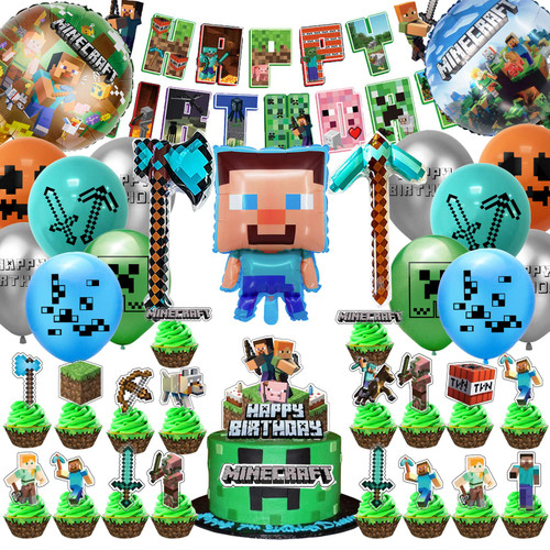 Cartoon themed birthday party including banners, hanging, cake toppers,balloons and cupcake toppers birthday party decorations Cartoon themed birthday party including banners, hanging, cake toppers,balloons and cupcake toppers birthday party decorations