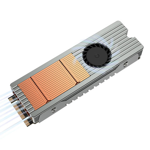 M.2 SSD heatsink with Fan,nvme heatsink with Thermal Pad for M.2 SSD Hard Disk, Computer and PC, Copper fin Design Heat Sink