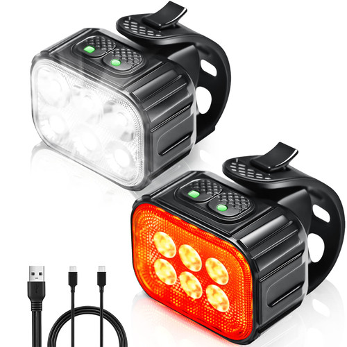 Magicycle Bike Lights for Night Riding Rechargeable, Super Bright Bicycle Headlight and Taillight Set Accessories Led Mountain Bike Flashlight Front and Back Magicycle Bike Lights for Night Riding Rechargeable, Super Bright Bicycle Headlight and Taillight Set Accessories Led Mountain Bike Flashlight Front and Back