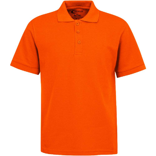 Premium Wear Men's Polo Shirts - Short Sleeves Stain Guard Polo Shirts - Orange Large