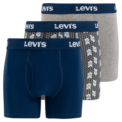 Levi's Boxer Briefs for Men, Cotton Stretch Breathable Men's Underwear 3 Pack Rope/Grey/Navy