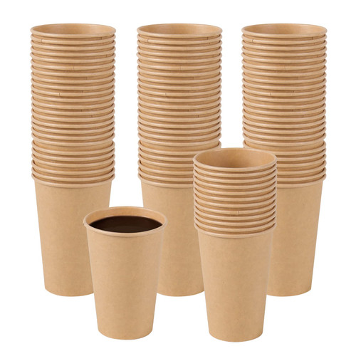 JAYEEY 100 Count 12 OZ Kraft paper cups Disposable Brown Paper Coffee Cups, Perfect for Hot Drink, Hot Coffee, Hot Cocoa, Hot Tea, 12oz Water cups JAYEEY 100 Count 12 OZ Kraft paper cups Disposable Brown Paper Coffee Cups, Perfect for Hot Drink, Hot Coffee, Hot Cocoa, Hot Tea, 12oz Water cups