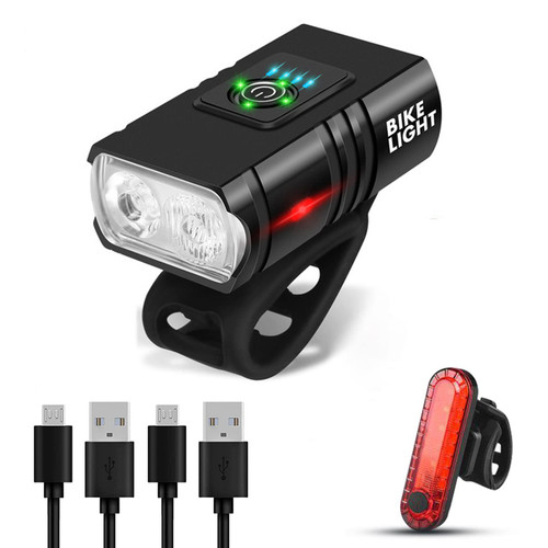 Bike Lights, Waterproof Bicycle Light, USB Rechargeable Bike Headlight & Tail Lights Set, 6+4 Modes Bike Lights for All Bicycles, Mountain, Road, Night Riding
