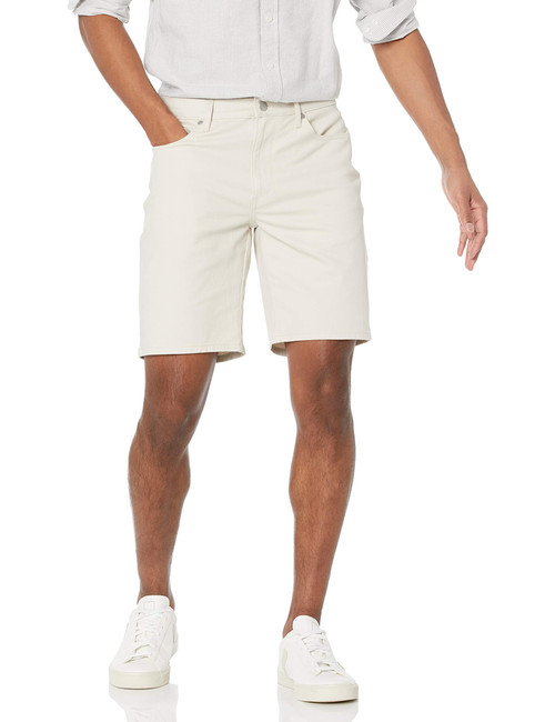 Amazon Essentials Men's Slim-Fit 9" Inseam Stretch 5-Pocket Short, Stone, 30