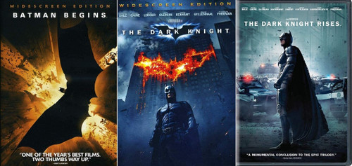 The Dark Knight Trilogy Batman Begins The Dark Knight The Dark Knight Rises 3 DVD Widescreen Set
