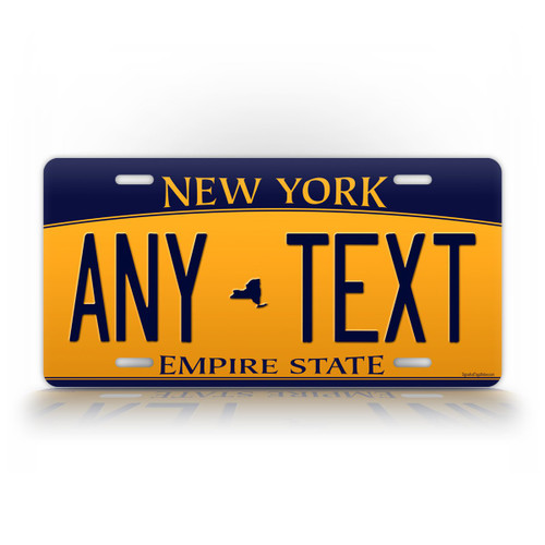SignsAndTagsOnline Custom New York License Plate Any Text Personalized NY Metal Auto Tag Aluminum Empire State