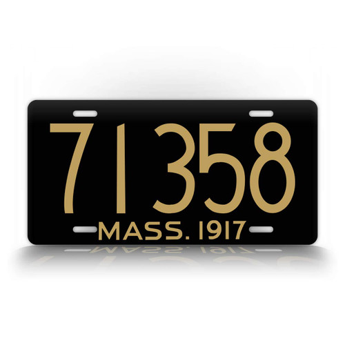 SignsAndTagsOnline Personalized Antique 1917 Massachusetts State License Plate MA Replica Customized Text Novelty Auto Tag