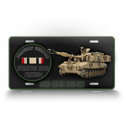 SignsAndTagsOnline Customized Operation Iraq Freedom Veteran Proudly Served Paladin Tank License Plate US Veteran Auto Tag SignsAndTagsOnline Customized Operation Iraq Freedom Veteran Proudly Served Paladin Tank License Plate US Veteran Auto Tag