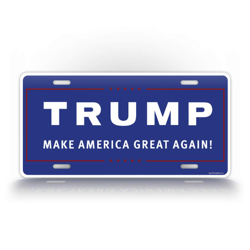 SignsAndTagsOnline MAGA Trump License Plate Make America Great Again Republican Blue Auto Tag