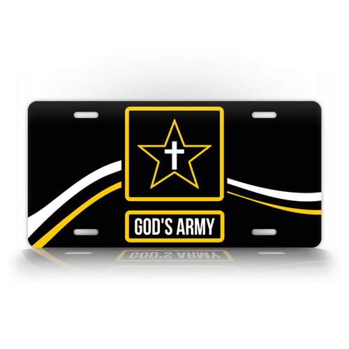 SignsAndTagsOnline God's Army License Plate Christian Solider Jesus Novelty Auto Tag