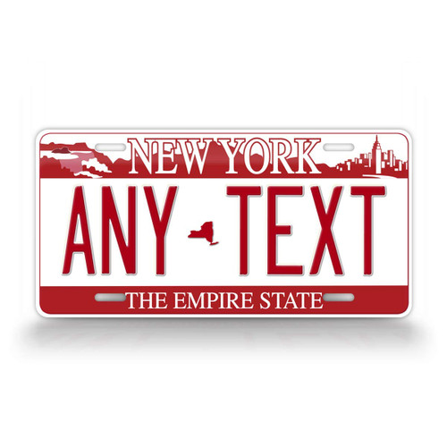 SignsAndTagsOnline Customized Red New York Falls Auto Tag Custom Text Personalized NY License Plate