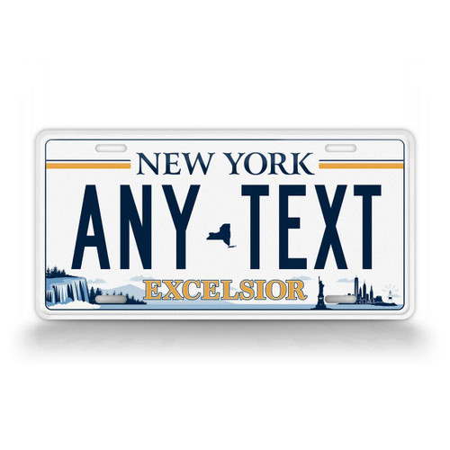 SignsAndTagsOnline Personalized Excelsior New York License Plate Any Text Customized NY Empire State Auto Tag