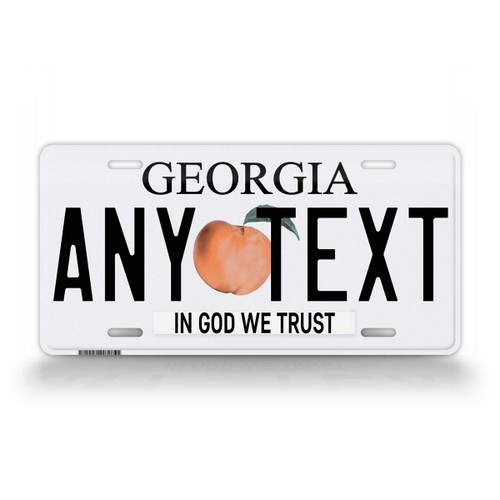 SignsAndTagsOnline Personalized Georgia Peach License Plate GA State Replica Custom Text Novelty Auto Tag