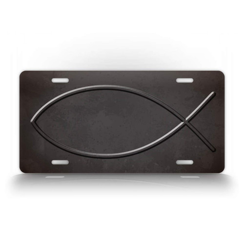 SignsAndTagsOnline Christian Jesus Fish License Plate Fisher of Men Silhouette Auto Tag