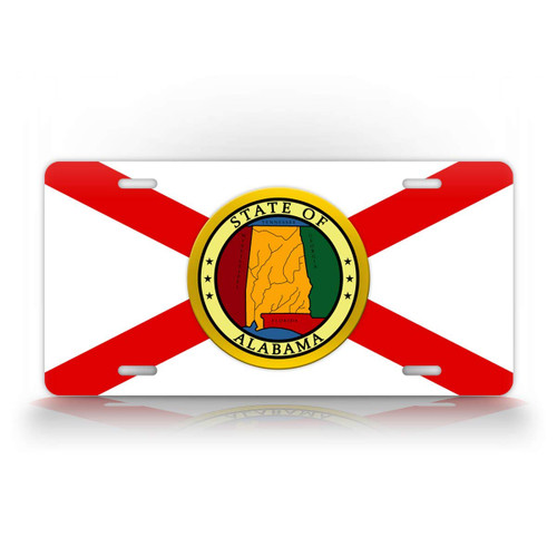 SignsAndTagsOnline State of Alabama Flag License Plate AL Home State Flag Flag Auto Tag 'Bama State Silhouette SignsAndTagsOnline State of Alabama Flag License Plate AL Home State Flag Flag Auto Tag 'Bama State Silhouette