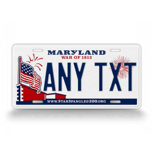 SignsAndTagsOnline Custom Maryland War of 1812 State License Plate MD Replica Personalized Text Novelty Auto Tag