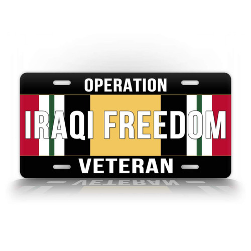 SignsAndTagsOnline Operation Iraqi Freedom Veteran License Plate Patriotic Auto tag Iraq War Vet SignsAndTagsOnline Operation Iraqi Freedom Veteran License Plate Patriotic Auto tag Iraq War Vet