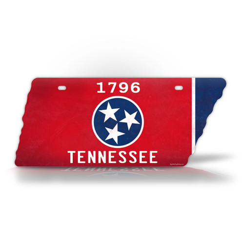 SignsAndTagsOnline Antique TN State Flag License Plate Vintage State Shaped Replica Tennessee Auto Tag