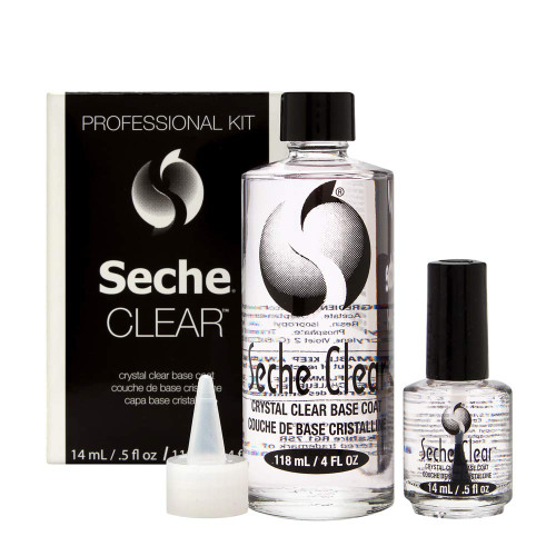 Seche clear professional kit, crystal clear base coat for nail polish, 4 oz & 0.5 oz refill, 4 Fl Oz Seche clear professional kit, crystal clear base coat for nail polish, 4 oz & 0.5 oz refill, 4 Fl Oz