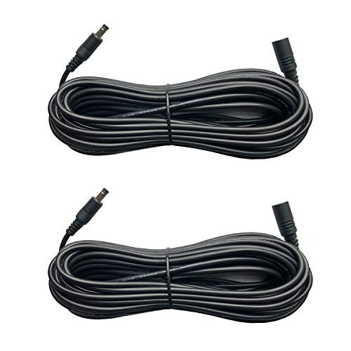 DC 12V Power Adapter Extension Cord 30ft 10m 2.1mm × 5.5mm Power Supply Extension Cable for CCTV Wireless Wifi IP Security Cameras, LED Strip Lights, Baby Monitor, DVR Standalone, NVR, Router (2 Pack)