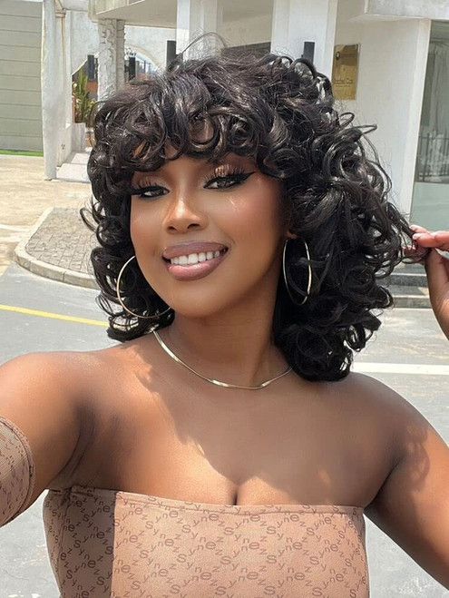 BENMONAOO Pixie Cut Wig, Short Cut Wigs, Pixie Cut Wigs for Black Women, Short Hair Wigs with Bangs Mix Brown Wigs Layered Synthetic Wigs