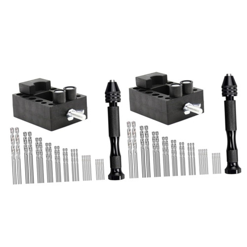 DOITOOL 54 Pcs Manual Punch Kit Jewelry Drill Resin Drill Pin Vise Mini Drill Bits Metal Drill Bits Mini Tools Drill Bits Set Walnut Drill Tool Carving Vise Set to Rotate Metal Small Drill