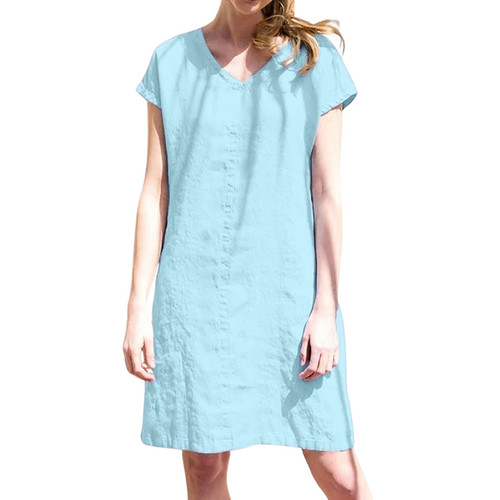 Dresses for Women 2023 Party Women Solid Color V Neck Short Sleeve Casual Shirt Dress Beach Holiday Dress for Women Dresses for Women 2023 Party Women Solid Color V Neck Short Sleeve Casual Shirt Dress Beach Holiday Dress for Women