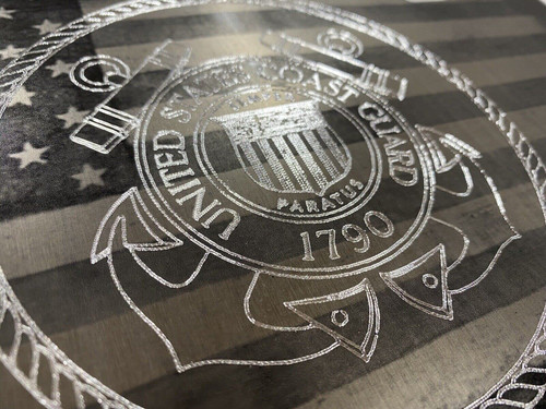 Combo Laser & Diamond Engraved US Coast Guard Car Tag Vanity License Plate Gift