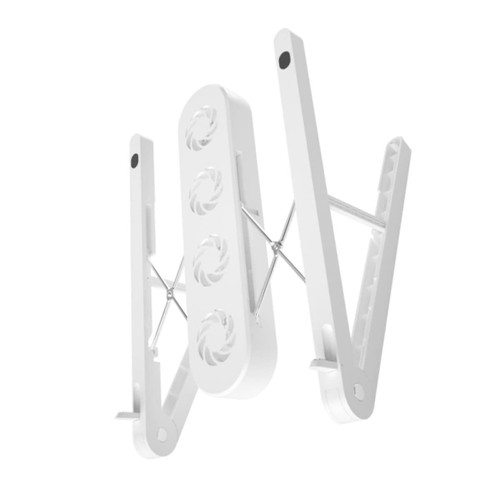 KOMBIUDA Laptop Stand Holder Pad Plastic Level Laptop Rack Foldable Ergonomic Notebook Riser Computer Support Cooling Stand Adjustable Folding Portable White Laptop Vertical Stand