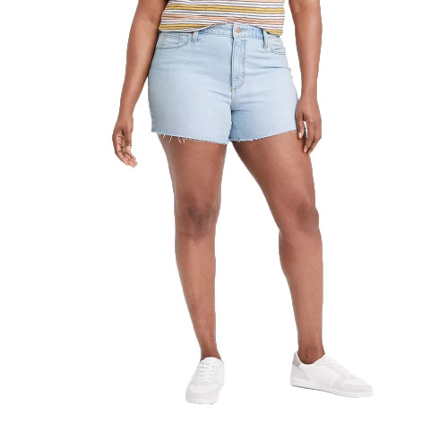 Universal Thread Women's High-Rise Vintage Midi Jean Shorts - (as1, Numeric, Numeric_16, Regular, Regular, Light Blue, 16)