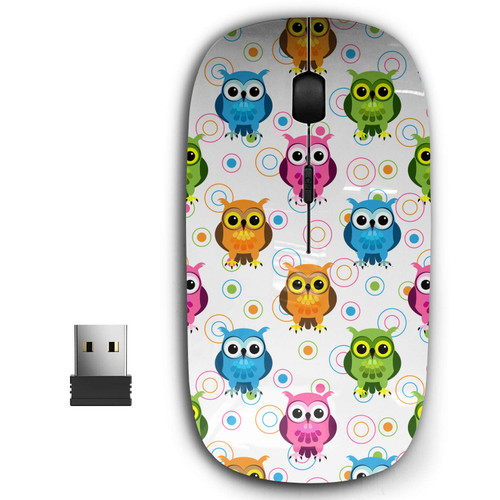 2.4G Ergonomic Portable USB Wireless Mouse for PC, Laptop, Computer, Notebook with Nano Receiver ( Cute Owls )