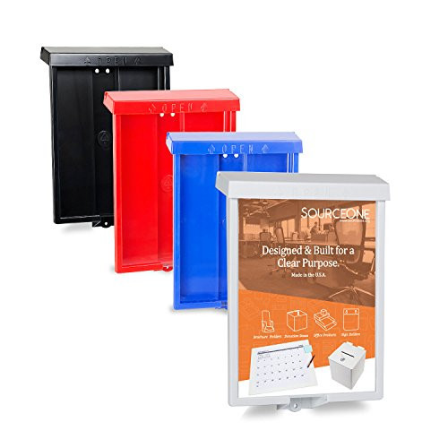 Source One Outdoor Realtor Style Brochure Holder Color Variety White or Black Options Available (1 Pack, Black)