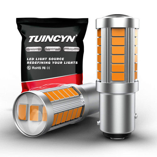 TUINCYN 1157 BAY15D LED Bulb Amber Yellow Turn Signal Light Bulb Super Bright 8000K 5630 33SMD 2057 2357 7528 2057A 1157A 2357A Tail Brake Light Back Up Reverse Light Parking Light DC 12V (Pack of 2) TUINCYN 1157 BAY15D LED Bulb Amber Yellow Turn Signal Light Bulb Super Bright 8000K 5630 33SMD 2057 2357 7528 2057A 1157A 2357A Tail Brake Light Back Up Reverse Light Parking Light DC 12V (Pack of 2)